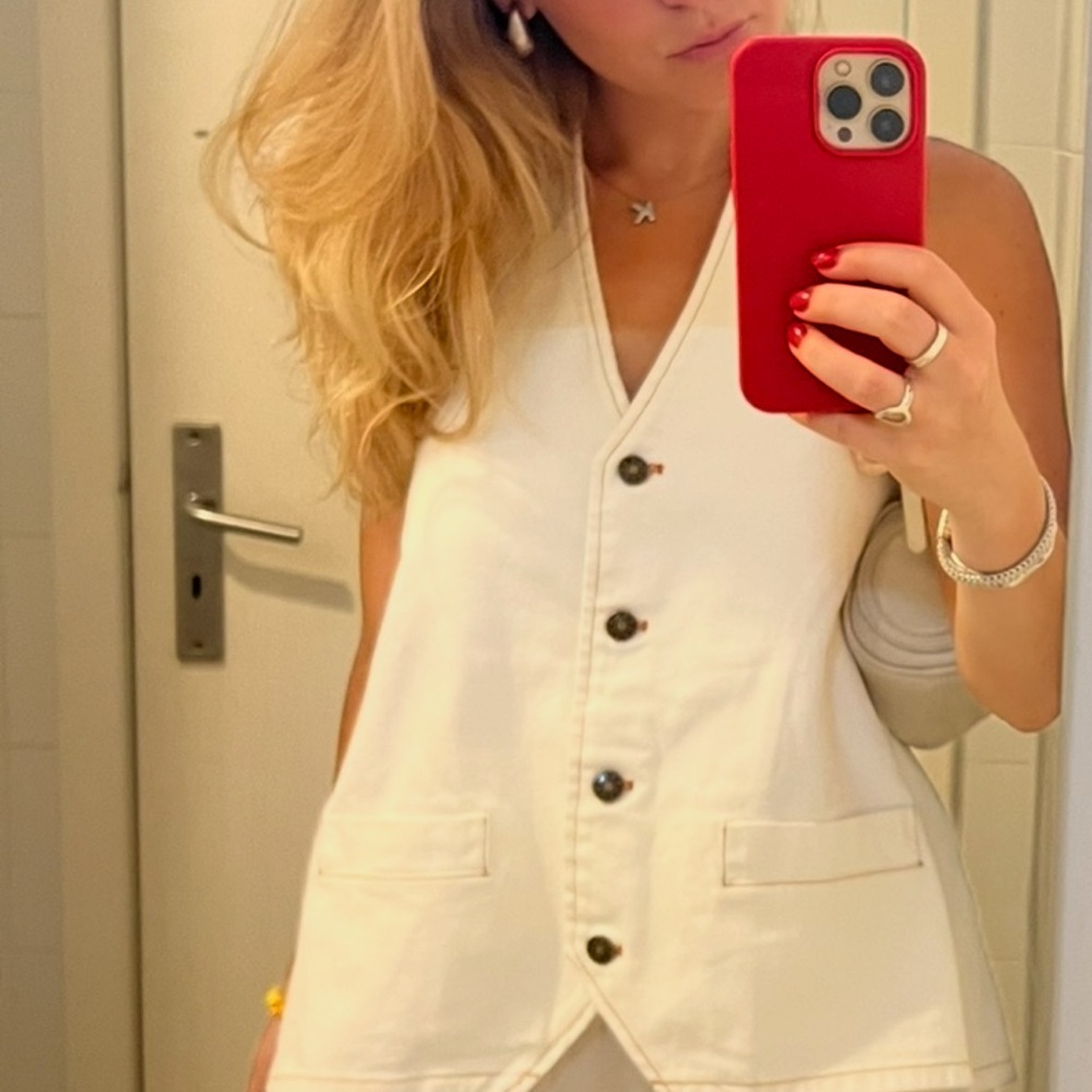 Hills Halter Top Porcelain - white denim lioness halter top